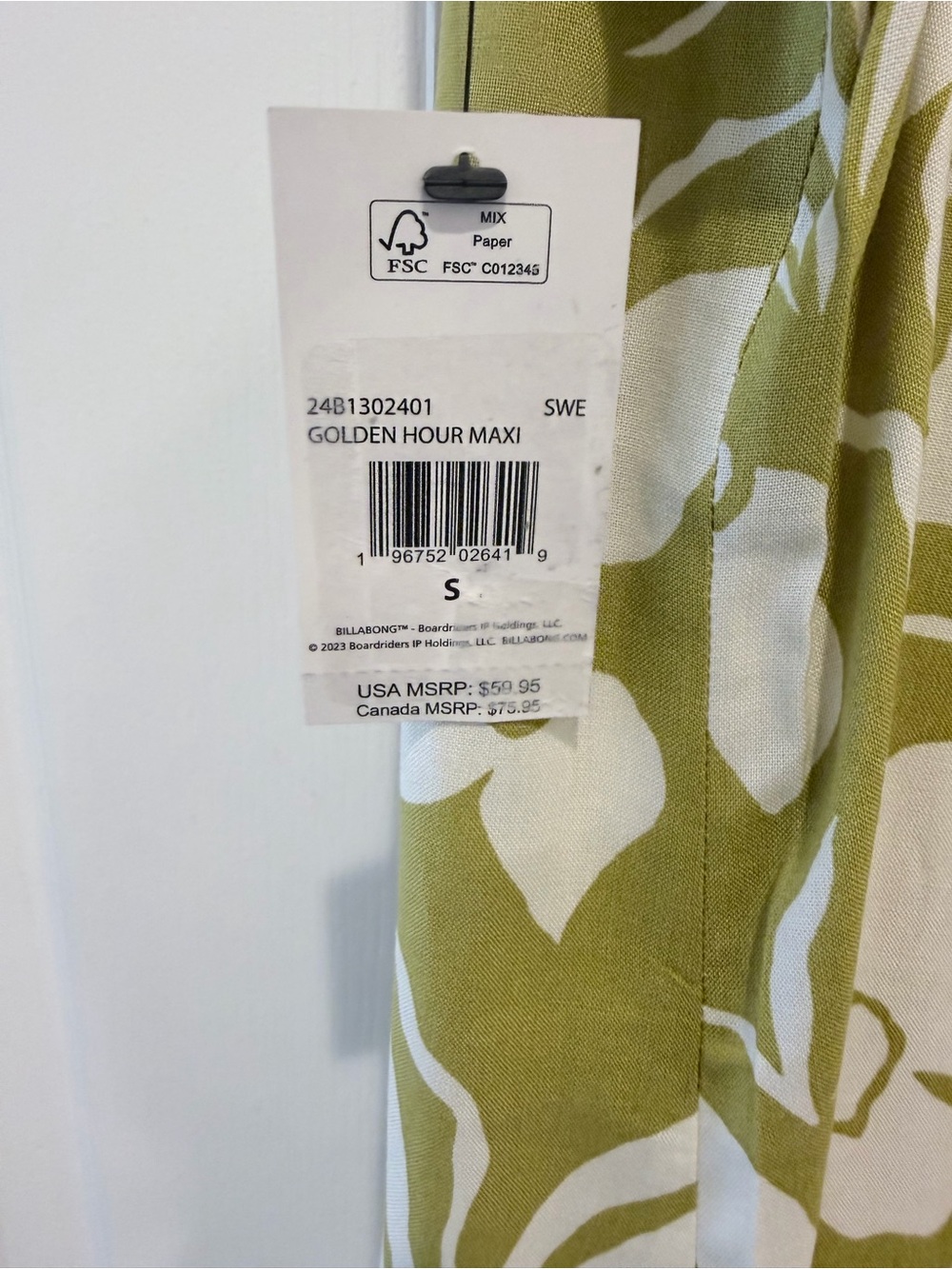 NWT Billabong Floral Maxi Dress (Small) - Picture 7 of 7